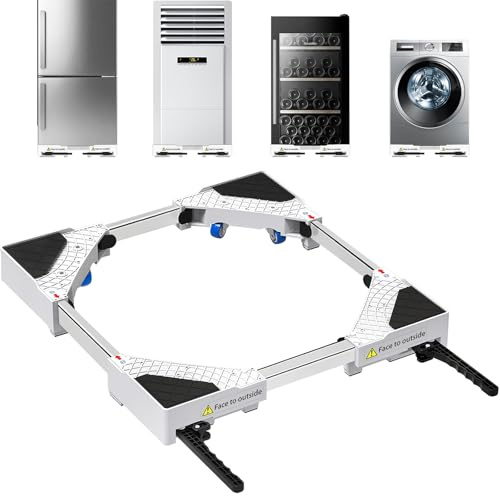 NIUXX Heavy Duty Adjustable Appliance Dolly with 360° Wheels | Mobile Rolling Base with Wheels for Washing Machine & Tumble Dryer | Fits 42 to 69 cm Width | Max Load 400 kg