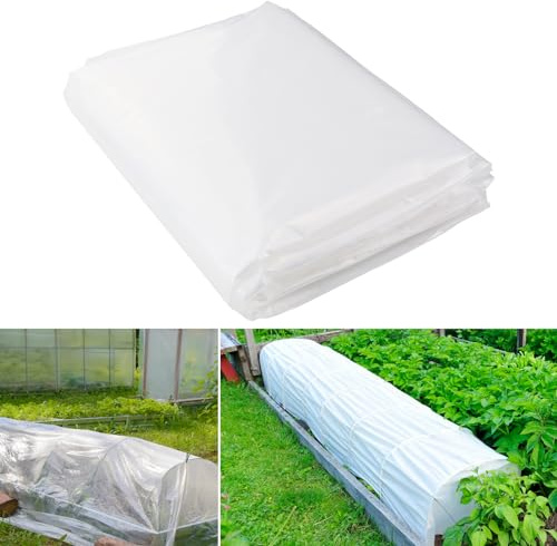 Telo per serra da giardino, 2 x 6 m, pellicola effetto serra, extra spessa trasparente giardino crescere copertura politunnel membrana orticolare per protezione serra piante da giardino