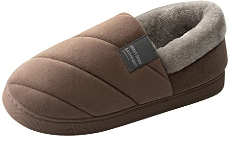Pantuflas para hombre de invierno, pantuflas cerradas forradas de fieltro, zapatillas de felpa cálidas, suaves y cómodas, pantuflas de casa informales