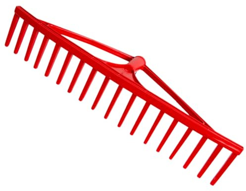 pokm toolsmarket - Heurechen 18 Zinken 63cm – Stabiler Laubrechen & Fächerbesen aus Kunststoff, Leichter Harke Rechen für Heu, Laub & Gartenarbeit