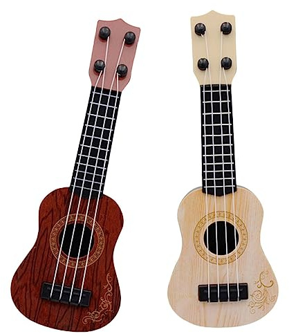 Abaodam 2stücke Junge Mädchen-Ukulele-Spielzeug Aus Kunststoff Lernspielzeug Für Anfänger Musikinstrument Für Kleinkinder Detailgetreues Gitarrenmodell Für Kinderzimmerdeko