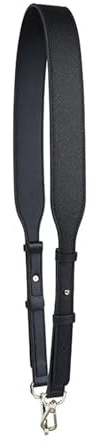 Leather Shoulder Strap Plain Pattern Wide Shoulder Strap Adjustable Bag Double-Sided Solid Color Woman Belts Handles(Black Cross,Black Hanger)