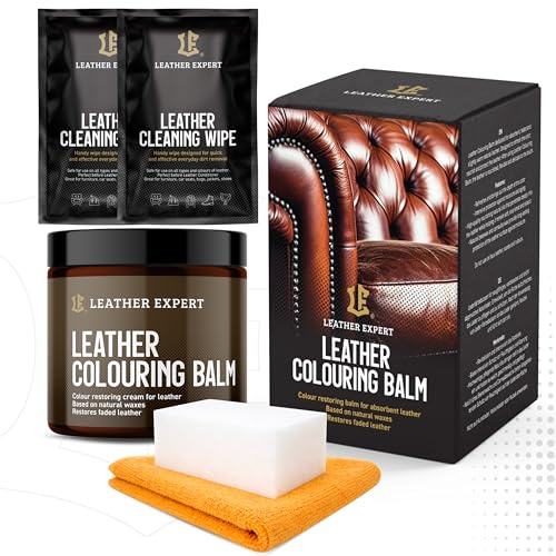 Leather Expert Lederbalsam Set ROTBRAUN 250 ml – Lederpflege für Echtleder, Leder Balsam mit Bienenwachs & Carnaubawachs, Lederpflege für Schuhe, Taschen, Möbel & Autoleder (ROTBRAUN)