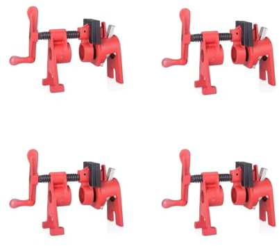 NEWFUN 4 Piezas Abrazadera de Tubo para Carpintería, 3/4 '' Juego de Abrazaderas de Metal de Madera, Abrazadera de liberación Rápida para Trabajar Madera, Mangueras, Tubos y Cables