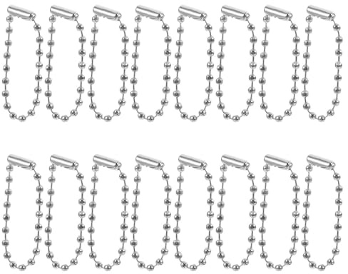 Cabilock 300 Pièces Chaîne à Billes Argenté en Fer Résistante aux Nœuds Connecteur Boule, Réglable pour Pendentifs et Chaînes de Porte-étiquette