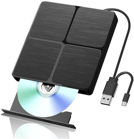 TUdcgjSXF External Blu-ray Drive USB 3.0 CD DVD Player for Laptop PC Portable BD-Combo Bluray Disc Reader for Windows Mac OS