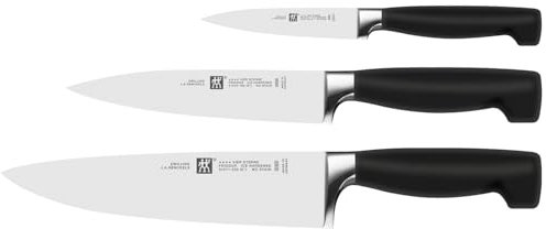 Zwilling 35048-000-0 Messer-Set, 3-TLG, Spick-/Garnier-, Fleisch-, Kochmesser, Schwarz