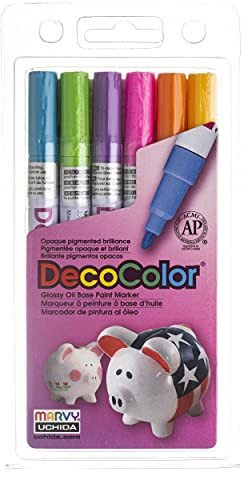 Uchida 200-6C 6-Piece Decocolor Fine Point Paint Marker Set
