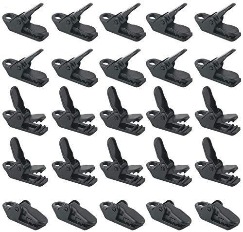 Zelt Clips Set Kleine Clamp Plane Planenhalter Planen-Klemmen, 25 Stück Winddichte Markisen Camping Vorzelt Clips Kunststoff Krokodilklemme für Outdoor