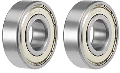 sourcing map 2St Rillen Kugellager 6204ZZ Z2 Doppelt Geschirmt Kohlenstoffstahl 20mm X 47mm X 14mm