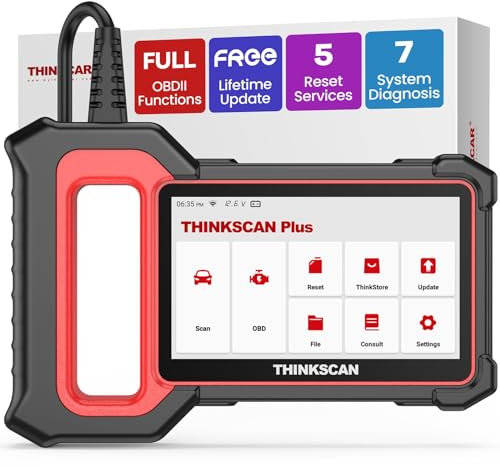 THINKCAR OBD2 Car Diagnostic Tool, ThinkScan Plus S7 with 7 System, ABS/SRS/ECM/Transmission/BCM/AC/IC Professional OBD2 Scanner, 5 Optional Reset, Injector Coding/DPF/Battery/Tire/BMS/etc
