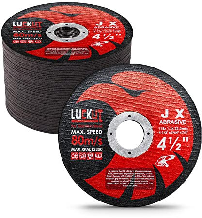 LUCKUT - Disco da taglio per mole angolari, in metallo sottile, in acciaio inox, per smerigliatrici angolari, confezione da 50