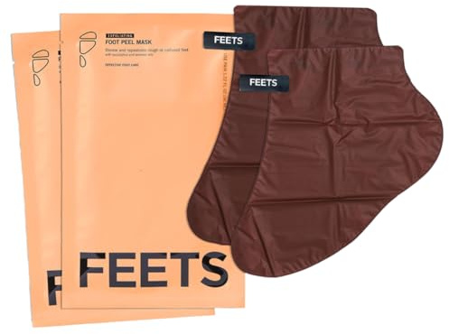 FEETS Foot Peel Mask with Eucalyptus and Lavender (2-Pack) | Remove and Exfoliate Dead Skin | Perfect for Men and Women | Removes and Repairs for Dry, Rough, Cracked Heels and Calluses