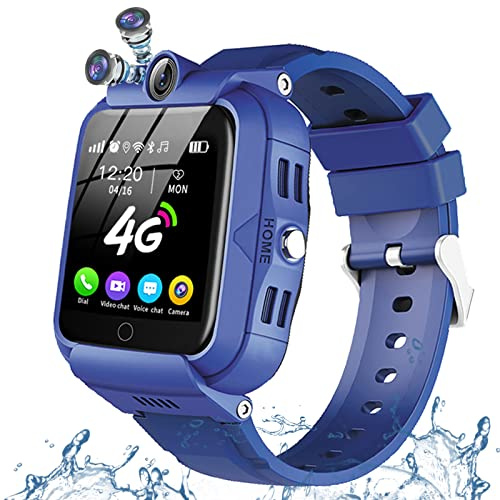 DDIOYIUR Smartwatch Bambini GPS 4G con WiFi Videochiamata SOS Camera Impermeabile Messaggio Sveglia Cronometro Modalità Classe Lettore Musicale Notifica Vibrazione Regalo per Ragazzi e Ragazze.