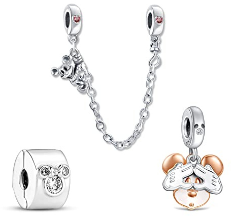 Doyafer 925 Silber Charms Damen Armband Perlen für Pandora Armband Halskette Anhänger Cartoon Liebe Tiere Charms Set Familie, Freunde, Geburtstag, Feiertagsgeschenke