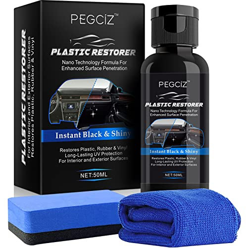 HUNELAER Car Plastic Restorer Interior Scratch Remover Plastics Polish Plastic Coating Agent Prevents Drying & Aging Plastic Care for Cars Truck Motorcycle, black