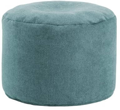 mokebo Pouf Hocker 'Der Ruhestifter' (50x30 cm) Made in Germany, Sitzpouf, Bodenkissen, Sitzhocker, Fußhocker fürs Wohnzimmer, Beistelltisch, Pouf, Puff mit EPS-Perlen Füllung aus Stoff in Petrol
