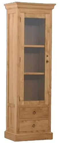 Teako Design Vitrine Torhamn Landhausstil Teak Massivholz, 180 x 60 x 40 cm, Möbel Wohnzimmer, naturfarben, Robust und Langlebig, Nachhaltiges Möbelstück, Pflegeleicht