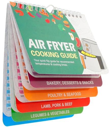 Air Fryer Cookbook Cheat Sheet Magnets Cooking Guide Booklet Airfryer Recipes Cookbook Magnetic Air Fryer Recipe Book Instant Air Fryer Accessories Oven Cooking Pot Temp Times Chart, Air Fryer Recipes