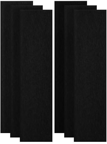 YLCHom 6 PCS Self-Adhesive Acoustic Panels, 47.2” x 11.8” x 0.4” Sound Acoustic Treatment Panels, High Density Sound Proof Panels for Home Theater and Office - Black