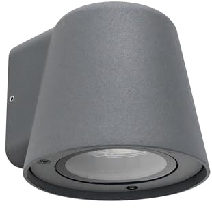 FORLIGHT CONE Aplique de Pared para Exterior IP54 con Foco Orientable. Iluminación de Fachada, Terraza o Jardín. Aplique para Bombilla GU10 de Diseño Minimalista y Moderno en Aluminio. Color Negro