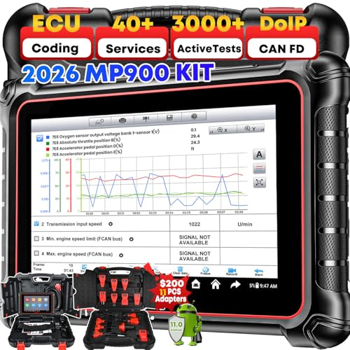 Autel MaxiPRO MP900 KIT Diagnosegerät Auto, 2026 Neuer von MP900E MP900E KIT, MP808BT PRO KIT, MP808S KIT, ECU Codierung & Bidirektional wie MS906 PRO MP900BT, 11PCS OBD1 Kabel, 40+ Reset, 150+ Marken