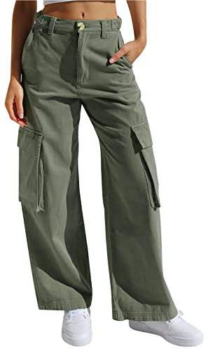 WILLBEST kompressionsstrumpfhose Damen Sporthose Damen Lang Hosen High Waist Stretch Jeans high Waist Stretch gr. 44/46 Yogahose Baumwolle Lang Latzhose Cord plissee Hose culot