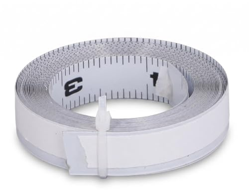 Self Adhesive Measuring Tape, Carbon Steel Imperial Scale Workbench Ruler, Right to Left Sticky Measure Tape with Adhesive Backing for Woodworking, Saw, 12FT 144inch