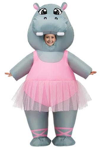 Spooktacular Creations Kids Inflatable Costumes, Fullbody Dancing Hippo Inflatable Costume, Hippo Blow Up Suits for Halloween Cosplay Themed Parties