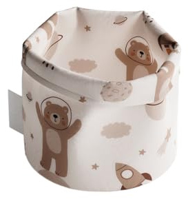 Sämann Utensilo rund, aus organischer Bio-Baumwolle, Organizer Utensilientasche Aufbewahrungskorb Körbchen Baby (Space Adventure)