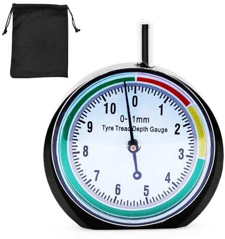 Medidor de profundidad de banda de acero inoxidable, Misuratore Battistrada, Misuratore Profondità Battistrada, Quadrante con Borsa Misuratore Battistrada Pneumatici 0-11mm