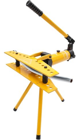 Dobladora de tubos hidráulica manual, kit de doblado manual de tubos, 10T fuerza de flexión, incluye 6 moldes y accesorios para construcción, química, fontanería
