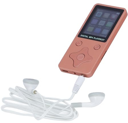 32GB MP3 Player with Bluetooth 5.0, 1.8 Inch LCD Screen, Portable HiFi Music Player with Speaker, 128GB Expansion Support, Digital Lossless Music MP3 MP4 Player for Kids (Rose