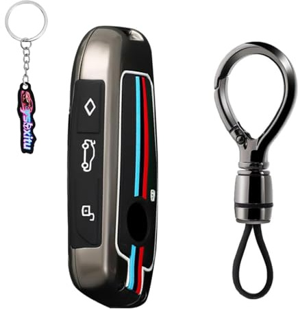 Ysbxitu Smart Schlüsselhülle schlüsselbox Cover Schlüsselbund kompatibel mit BMW 2023 ix X1 I7 ix1 x7 U11 x6 XM Active Tourer Smartkey Autoschlüssel Case Abdeckung Car Keychain Tuning A Schwarz