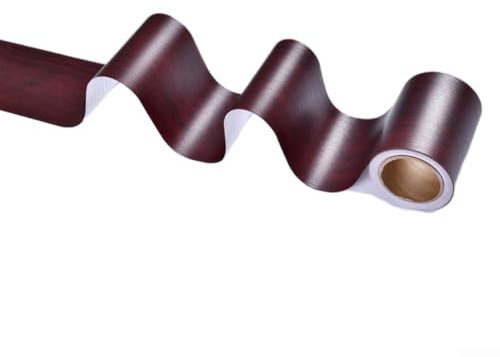 for HPLIVE Pack of 2 Wood Grain Skirting Board Door Stickers, Waterproof Windowsill Stickers (Red Rosewood)