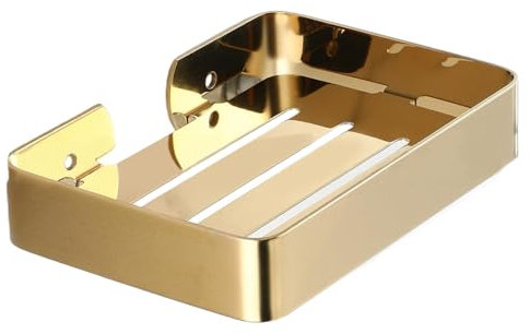 Jorzer Seifenschale für die Dusche zur Wandmontage robuste Seifenschale aus Edelstahl mit Abfluss goldene Seifenschale mit Schraube für Badezimmer Küchenarbeitsplatte Seifenhalter für die Duschwand