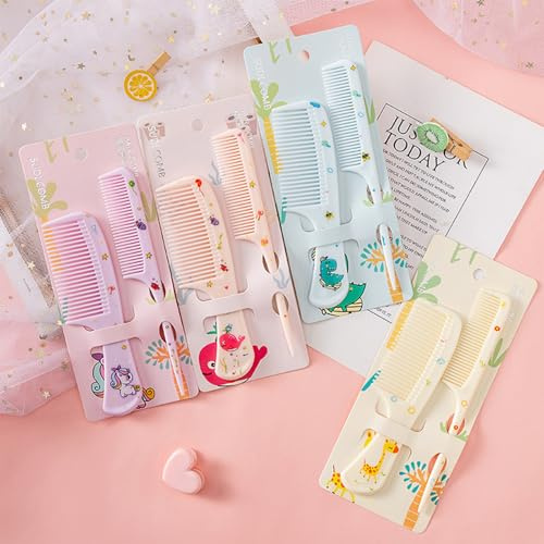 CATOR Lot de 8 brosses à cheveux pour enfants filles et garçons, brosse bebe, Peignes à cheveux à dents larges pour queue de rat, Kit de peignes pour enfants bouclés et raides à cheveux longs