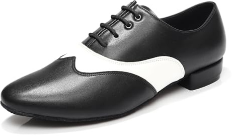 ZYXWVU Latin Dansskor Herr Latin Salsa Tango Jazz Modern Prestanda Party Låg Klack, Vit, 43 EU