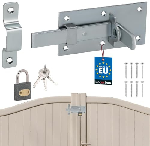 KOTARBAU® Universeller Schlossriegel mit Vorhängeschloss Stahl Riegelschloss 60 x 130 mm gerader Riegel für Türen Toren Gartentorriegel Bolzenriegel Gartentorfalle Türriegel Schieberiegel abschließbar