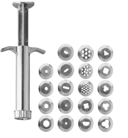 Bulevisiter Ton-Extruder-Werkzeug-Set mit 19 Musterscheiben für Fondant, Kuchendekoration, Zuckerpaste, Modelliermasse, Basteln, Gebäck, Brot, Teig