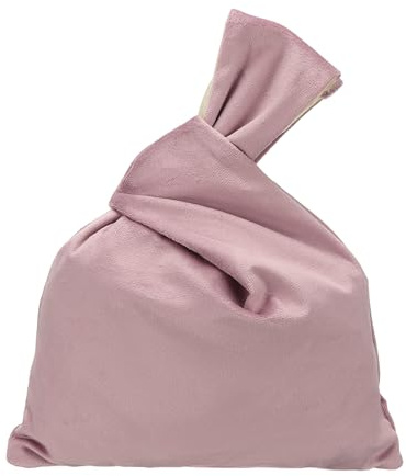 sourcing map Velvet Wrist Knot Tote Bag, Women's Wristlet Knot Pouch Clutch Wristlet Sleeve Handbag Small Wrist Knotted Evening Purse Bag, Pink