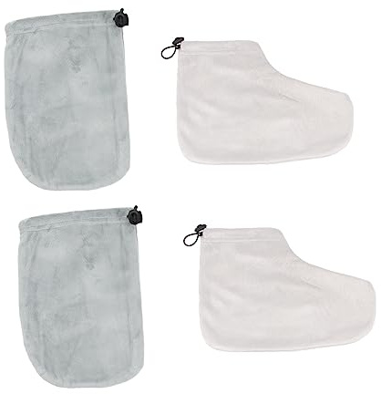 BATHVEVE 2paare Paraffintherapiehandschuhe Und Paraffinwachs Fußabdeckungen Isolierende Baumwollhandschuhe Und Fußwickel Für Spa Und Heißwachstherapie Zuhause