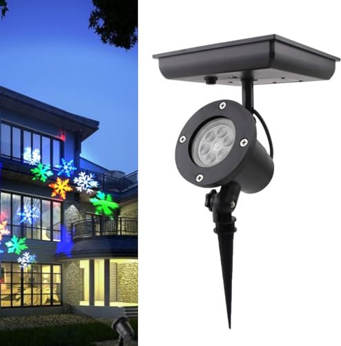 Luci per proiettore di fiocchi di neve natalizi a LED per esterni, lampada da nevicata mobile per vacanze impermeabile IP65, faretto solare da giardino per paesaggio