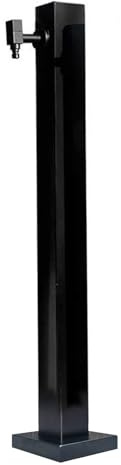 Fontana da giardino in acciaio inox con rubinetto antigelo, erogatore d'acqua e design verticale, decorazione 60 cm (23,6 pollici) fontana d'acqua e idrante
