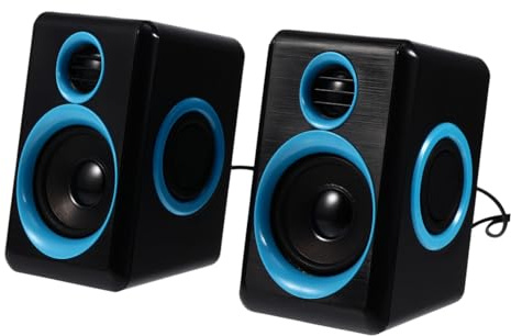 Gadpiparty Mini Haut-Parleur USB pour PC Portable et Ordinateur de Bureau, Lot de 2 Enceintes Compactes Boîtier Intégré, Compatible Appareils Mobiles, pour Usage à Domicile et Professionnel