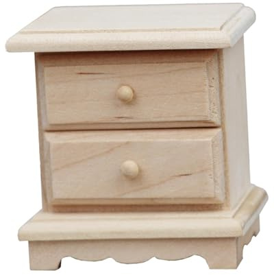 TUXCAXI Puppenhausmöbel Mini Nachttische Einzigartige, aus Holz gefertigte Mini Möbel für fantasievolles Spielen Schlicht und lebendig 1/12 Puppenhaus Schublade herausnehmbar