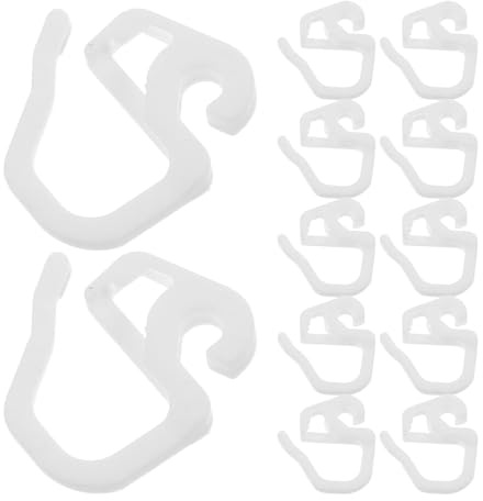 BESPORTBLE 36 Ganchos plásticos Multiusos para Cortinas y Drapes, Color Blanco, compatibles con rieles, Ideales para habitación Infantil y Sala