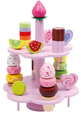 small foot Etagere Süßigkeiten aus Holz, Zubehör für Kaufmannsladen und Kinderküche, für Kinder ab 3 Jahren, 3312