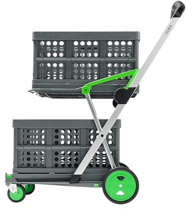 CLAX® Der Innovative Transportwagen | Handwagen | Trolley | klappbar | mit 2 Faltboxen