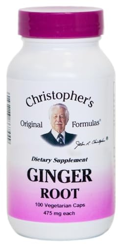Christopher's Original Formulas Ginger Capsules, Natural Ginger Root Digestive Support, 100 Veg Caps